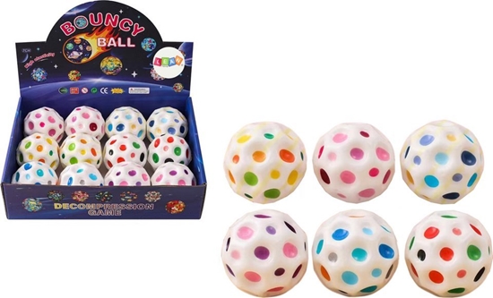 Изображение LeanToys Kosmiczna Pieczka Do Odbijania Ugniatania z Wgbieniami Biaa 7cm