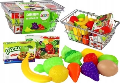 Attēls no LeanToys Koszyk Sklepowy Na zakupy Warzywa Owoce Spoywcze Metalowy