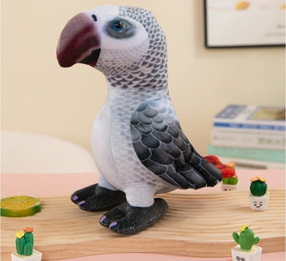 Picture of LeanToys Maskotka Pluszowa Papuga Szara 20 cm