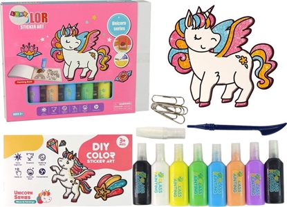 Picture of LeanToys Naklejki Na Okno Meble Jednoroec DIY 8 Kolorów Brokat