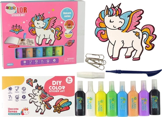 Picture of LeanToys Naklejki Na Okno Meble Jednoroec DIY 8 Kolorów Brokat