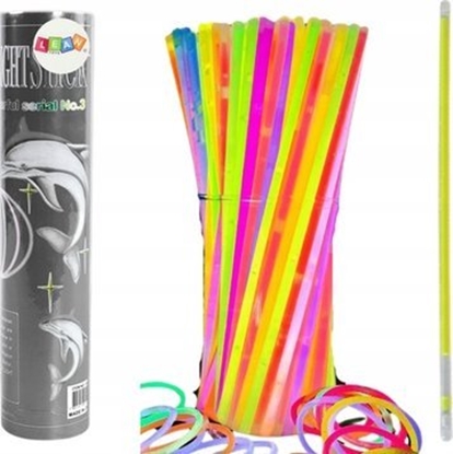 Picture of LeanToys Opaski Fluorescencyjne 100 Sztuk Wiele Kolorów wiecce W Ciemnoci