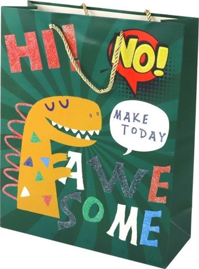 Picture of LeanToys Papierowa Torba Prezentowa Zielona Dinozaur 41,5cm x 30cm x 12cm