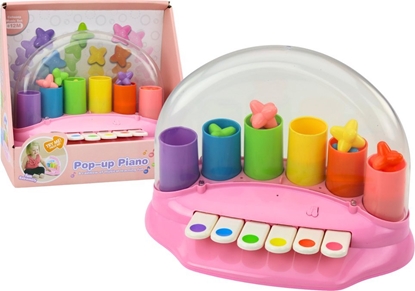Picture of LeanToys Pianinko Interaktywne Z Wyskakujcymi Gwiazdkami Róowe