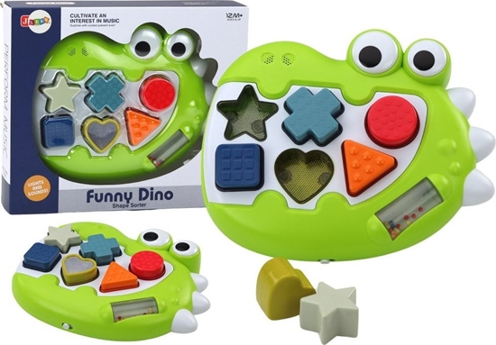Изображение LeanToys Sorter Dinozaur Sensoryczny Grajcy Melodie Ukadanka Dla Najmodszych