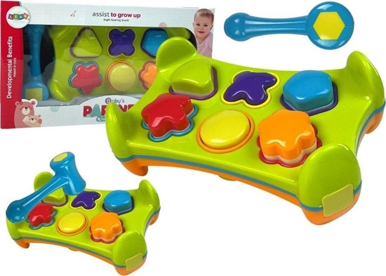 Picture of LeanToys Sorter Edukacyjny Dwustronny Wbijanka Motkiem Klocki Ksztaty