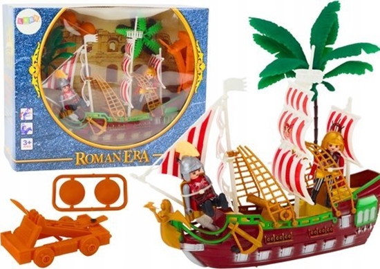 Изображение LeanToys Statek Romaski Rzymianie wiata Dwiki Katapulta Palmy