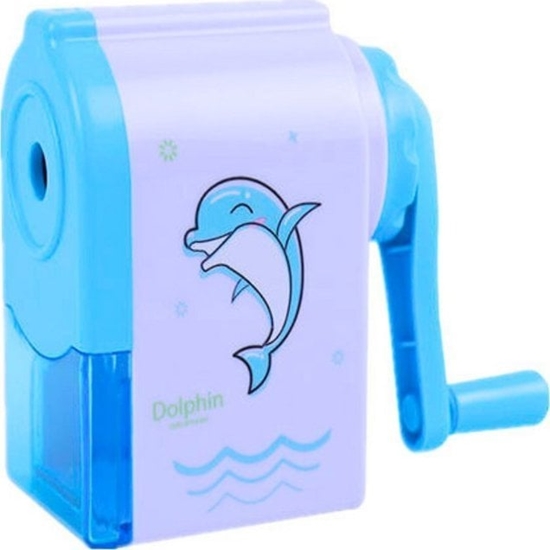 Picture of LeanToys Strugaczka Temperówka Na Korbk Delfin Niebieska
