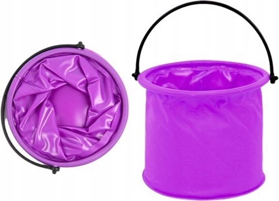 Изображение LeanToys Wiaderko Skadane Wielofunkcyjne PCV Do Wody Fioletowe