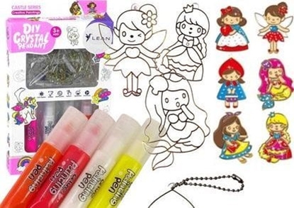 Изображение LeanToys Witrae Zawieszki Do Malowania Zastygajca Farba Ksiniczki 6 szt.