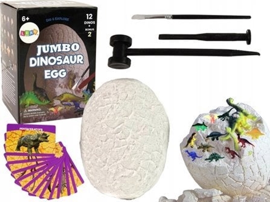 Picture of LeanToys Zestaw Archeologiczny Wykopaliska Ogromne Jajo 12 Figurek Dinozaur