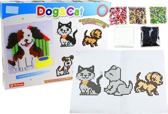 Picture of LeanToys Zestaw Koralików do Tworzenia Mozaiki Pies i Kot