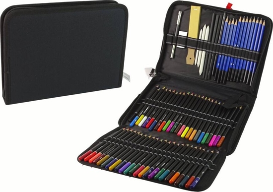 Изображение LeanToys Zestaw Maego Artysty Kredki W Piórniku 95 El.