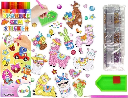 Picture of LeanToys Zestaw Naklejek Haft Diamentowy Lamy Zwierzta Mozaika