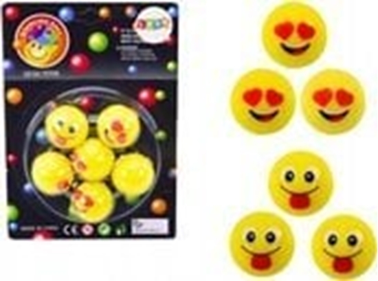 Picture of LeanToys Zestaw Pieczek Kauczukowych Emoji óte 6 Szt