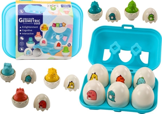 Picture of LeanToys Zestaw Sze Geometrycznych Jaj Dinozaurów Kolorowe