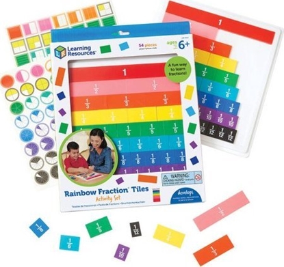 Attēls no Learning Resources Rainbow Fraction Tiles With Tray Learning Resources LER 0615