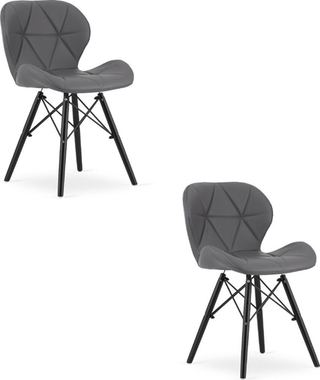 Изображение Leobert Krzeso LAGO ekoskóra - szare / nogi czarne x 2