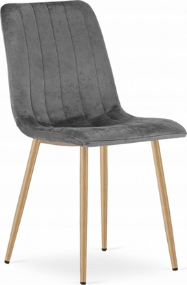 Picture of Leobert Krzeso LAVA - ciemny szary aksamit / nogi kolor drewna x 1