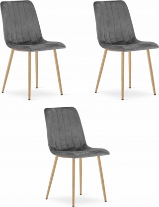 Picture of Leobert Krzeso LAVA - ciemny szary aksamit / nogi kolor drewna x 3