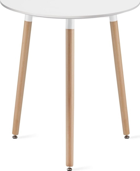 Picture of Leobert Stó KAMI Okrgy 60cm - biay / naturalne nogi
