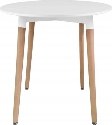 Picture of Leobert Stó KAMI Okrgy 80cm - biay / naturalne nogi