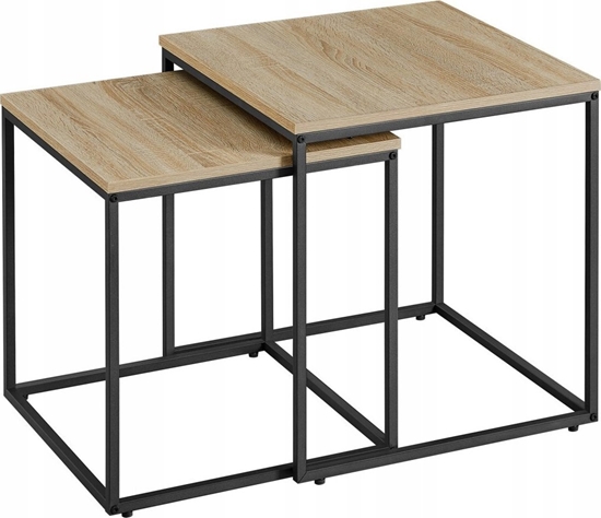 Picture of Leobert Stolik kawowy kwadrat 2szt - db sonoma / nogi czarne