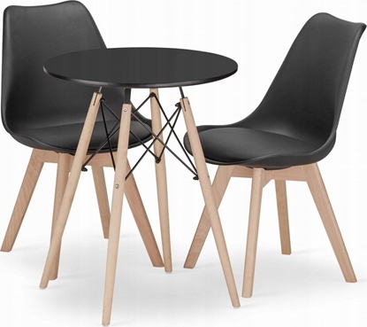Picture of Leobert Zestaw stó okrgy TODI 60 czarny + 2 krzesa MARK czarne