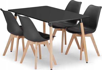 Picture of Leobert Zestaw stó prostoktny ADRIA 120x80 czarny + 4 krzesa MARK czarne