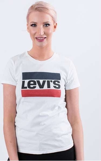 Picture of Levi`s THE PERFECT TEE 0297 SPORTSWEAR LOGO WHITE - XS - damskie - biay