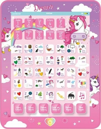 Picture of Lexibook Unicorn bilingual talking educational tablet