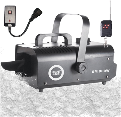 Picture of LIGHT4ME SM 900W wytwornica maszyna do niegu czarna pilot bezprzewodowy kontroler przewodowy
