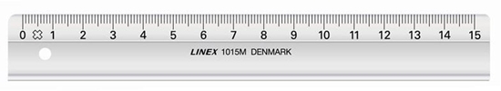 Picture of Linex Linex 1015M, Line gauge, Styrene Acrylonitrile (SAN), Grey, cm, mm, Denmark, 15 cm