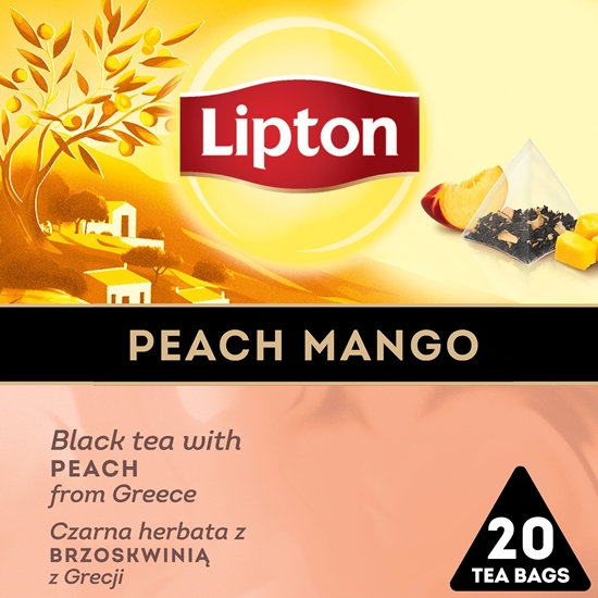 Picture of Lipton Herbata LIPTON, piramidki, czarna, brzoskwinia z mango, 20 torebek