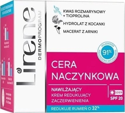 Picture of Lirene Lirene, Cera Naczynkowa Nawilajcy krem redukujcy zaczerwienienia SPF 20, 50 ml - Dugi termin wanoci!