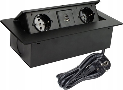 Attēls no Listwa zasilajca Design Light EXT CORD 2PL+USB A+C 3M BLACK