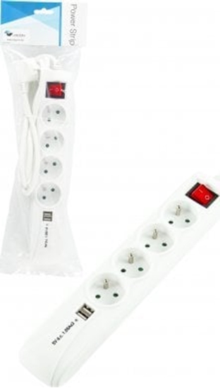 Изображение LOGON LPS165 rozgaziacz 1,5 m 4 x gniazdo sieciowe Wewntrz/Na wolnym powietrzu Biay