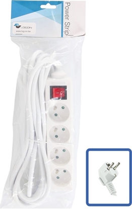 Изображение LOGON PROFESSIONAL LPS070 rozgaziacz 5 m 4 x gniazdo sieciowe Wewntrzna Biay