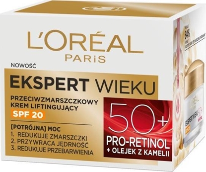 Изображение LOreal Paris Ekspert Wieku 50+ Przeciwzmarszczkowy krem liftingujcy na dzie SPF 20 50ml