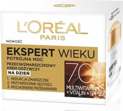 Изображение LOreal Paris Ekspert Wieku 70+ Przeciwzmarszczkowy krem odywczy na dzie SPF 20 50ml