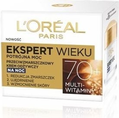 Изображение LOreal Paris Ekspert Wieku 70+ Przeciwzmarszczkowy krem odywczy na noc 50ml