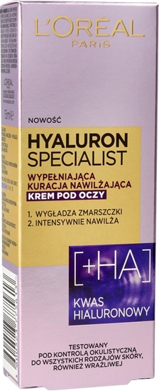 Изображение LOreal Paris Loreal Hyaluron Specjalist Krem-kuracja nawilajco wygadzajcy pod oczy 15ml