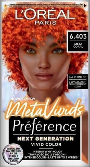 Изображение LOreal Paris L'oreal Preference MetaVivids farba do wosów 6.403 Meta Coral