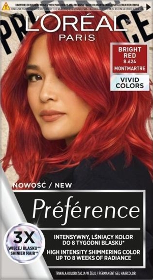 Изображение LOreal Paris L'OREAL_Preference Vivid Colors farba do wosów 8.624 Bright Red