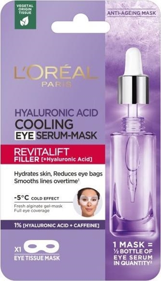 Изображение LOreal Paris LOREAL_Revitalift Filler Hyaluronic Acid Cooling Eye Serum-Mask chodzca maska z serum pod oczy 11g