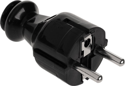 Изображение LP Wtyczka prosta z uziemieniem unischuko czarna WT-30-2