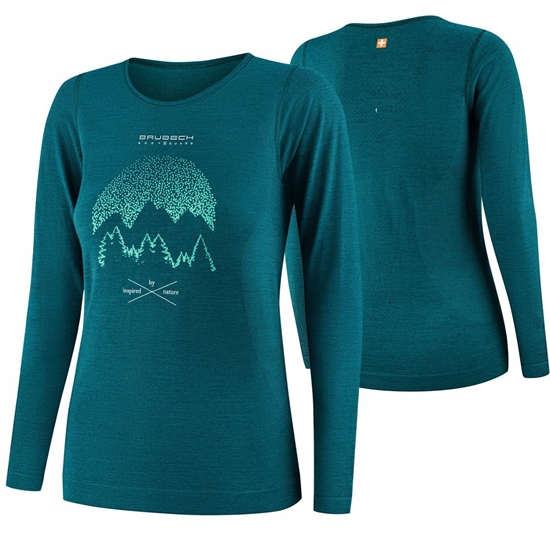 Изображение LS1415W Koszulka damska z dugim rkawem OUTDOOR WOOL PRO zielony XL - GÓRY 13