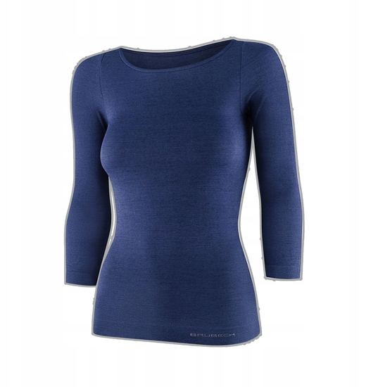 Picture of LS1628W Koszulka damska z rkawem 3/4 COMFORT MERINO granatowy XL