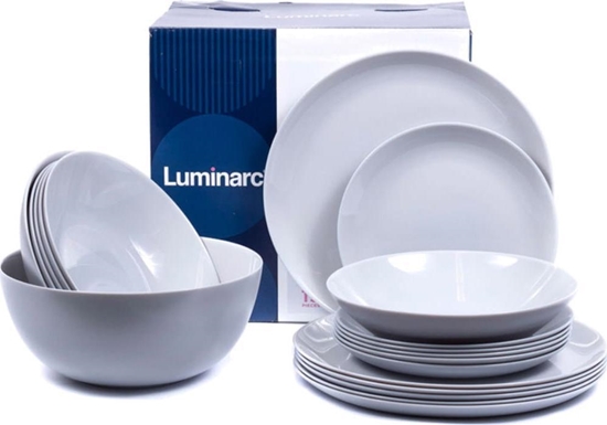 Изображение Luminarc Serwis obiadowy Diwali Luminarc 19 elementów szary talerze dla 6 osób