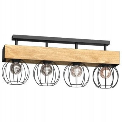 Picture of Lampa sufitowa Luminex Menton 1639 plafon lampa sufitowa 4x15W E27 czarny/drewniany